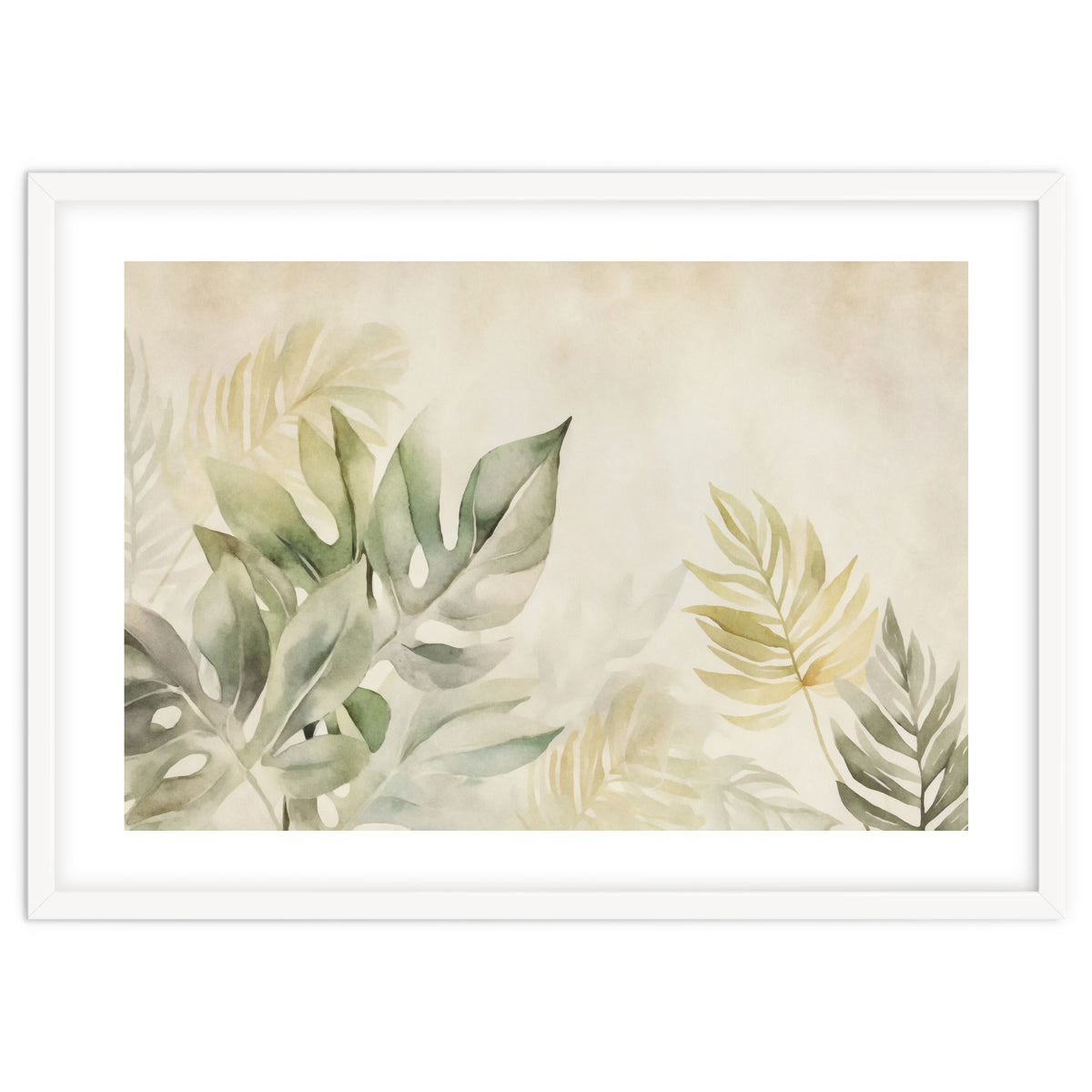 Gentle Leaf Tropical Whispers Watercolor Green
