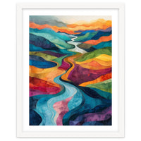 Colorful Abstract River Valley Landscape Art
