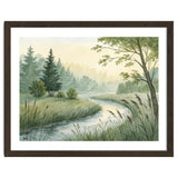 Misty Morning Riverbank: A Woodland Sanctuary thumbnail