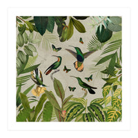 Vintage Exotic Hummingbirds Jungle (Print Only)