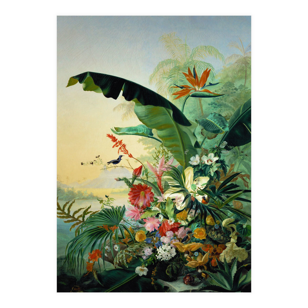 Fleurs exotique, 1836 Exotic flowers from tropical countries. Canvas, 162 x 121 cm. (Print Only)