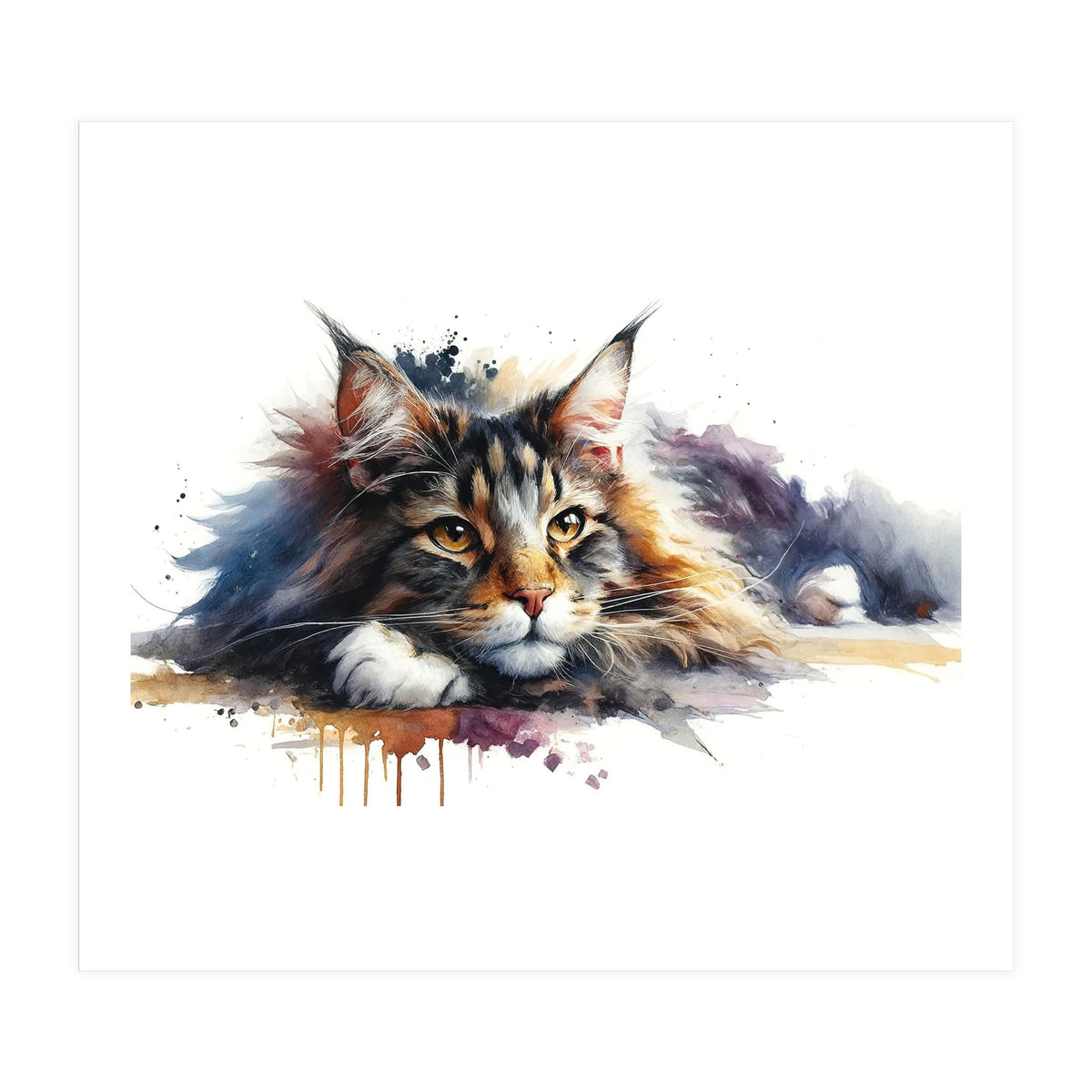Maine Coon Resting Portrait (Print Only)