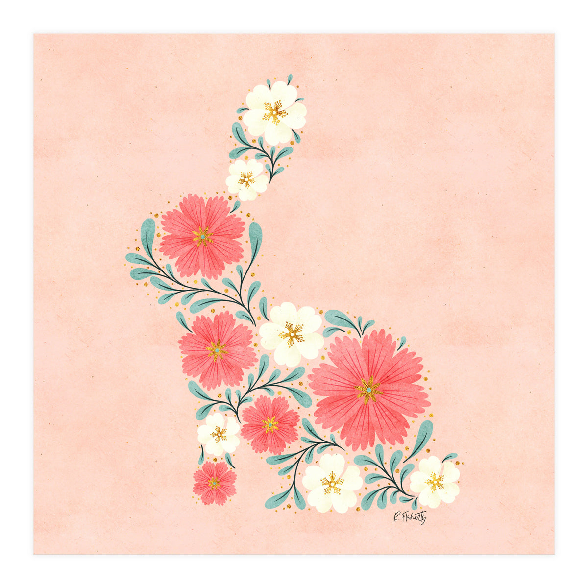 Flower Filled Rabbit (Print Only)