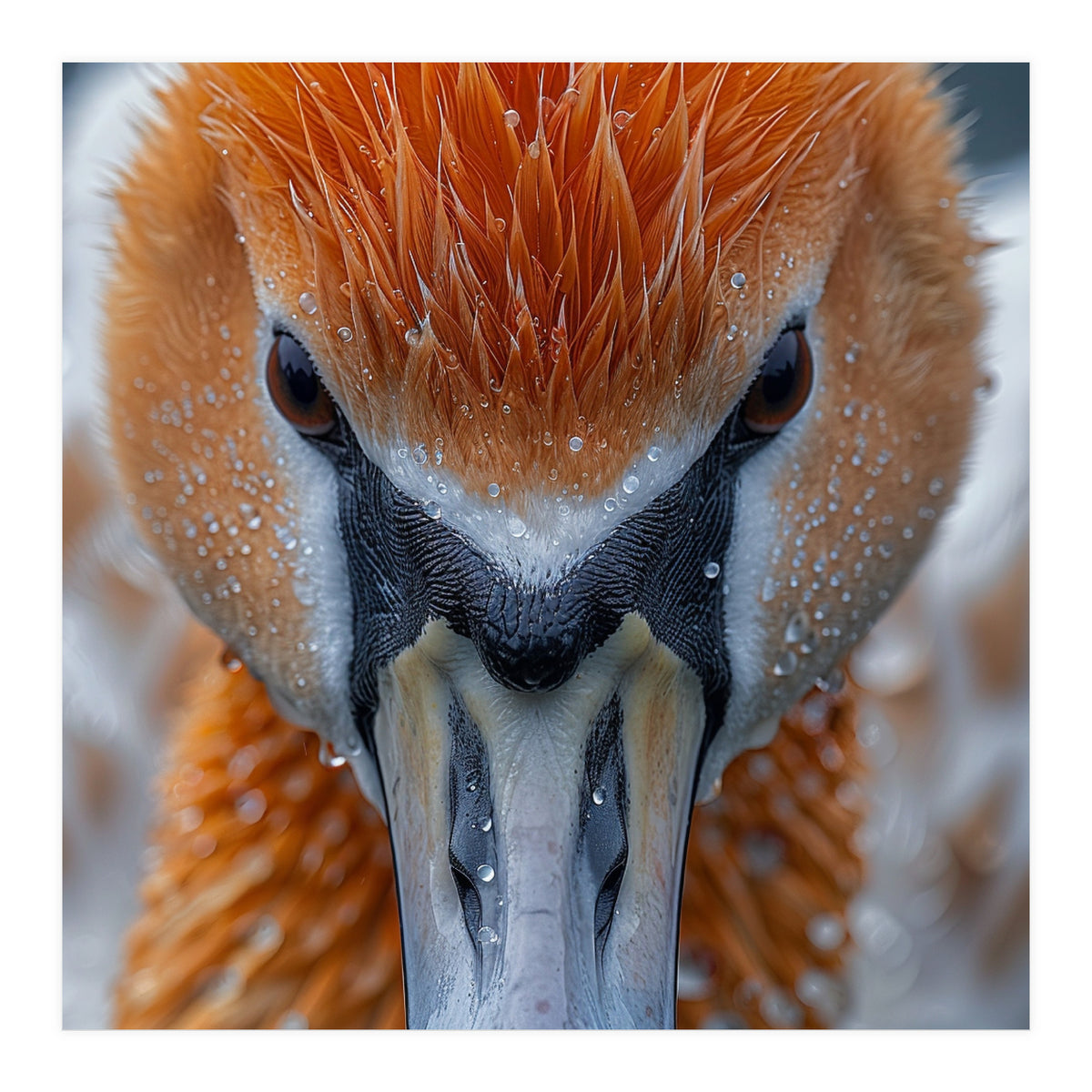 Close Up Of A Pelican's Beak With Water Droplets (Print Only)