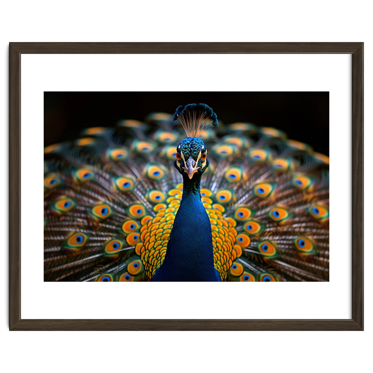 Close Up Peacock Displaying Its Feathers