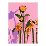 Golden Sunflowers Inside, Botanical Nature Floral Plants Painting, Blush Meadow Blossom Spring, Summer Bohemian Eclectic Positivity (Print Only) thumbnail