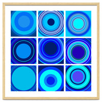 Circles & Rectangles Alt Blue 3 X 3: 3