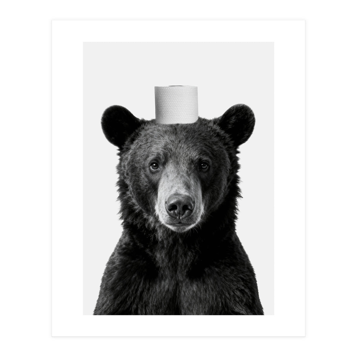 Bear, Toilet Paper Crown, Nursery Animal Art for Children (Print Only)