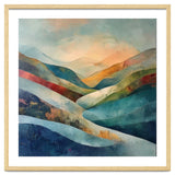 Abstract Mountain Landscape Painting with Textured Rolling Hills thumbnail