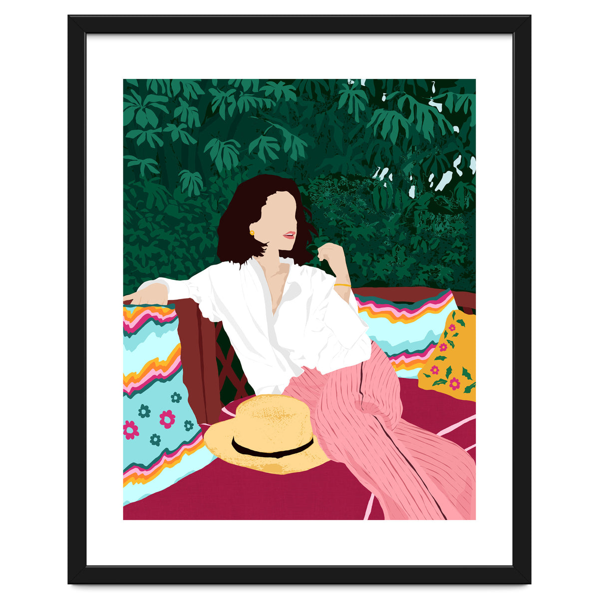 Bohemian Soul, Modern Boho Woman Decor Self Love, Self Care Portrait Fashion Patio Style Garden