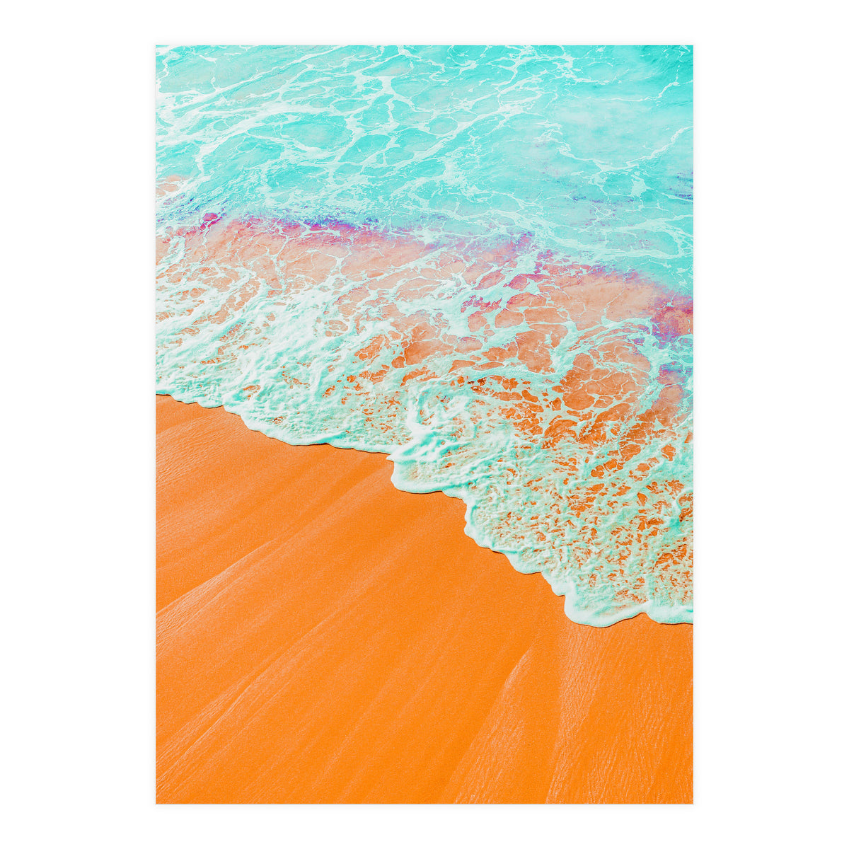 Coral Shore, Ocean Beach Photography, Summer Sea Sand Waves (Print Only)