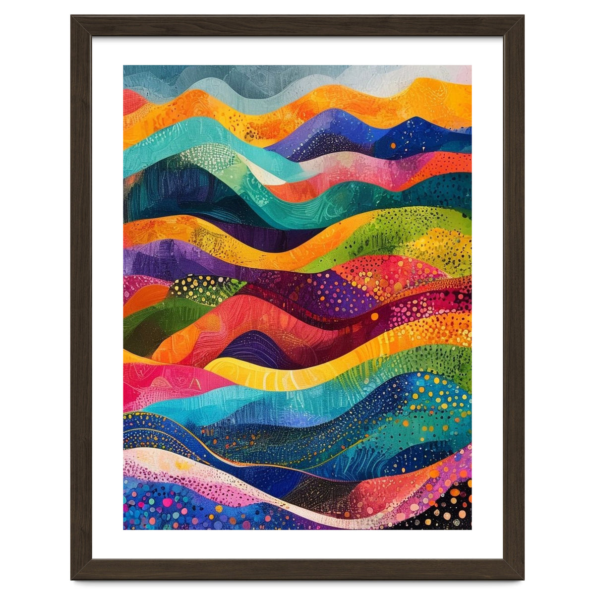 Abstract Rainbow Rolling Hills Landscape