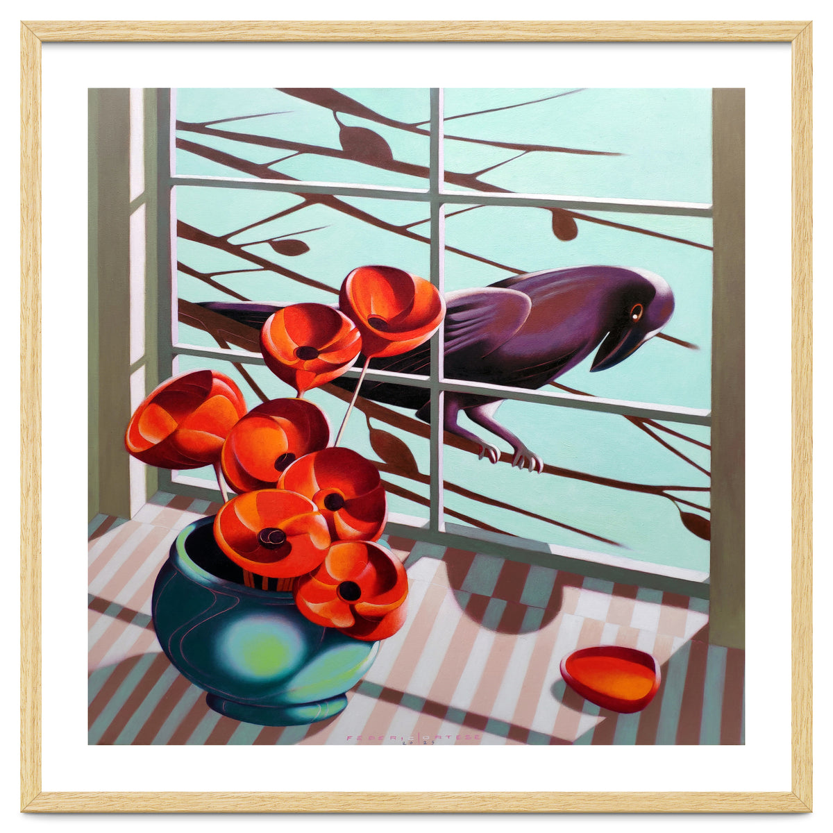 A crow outside the window