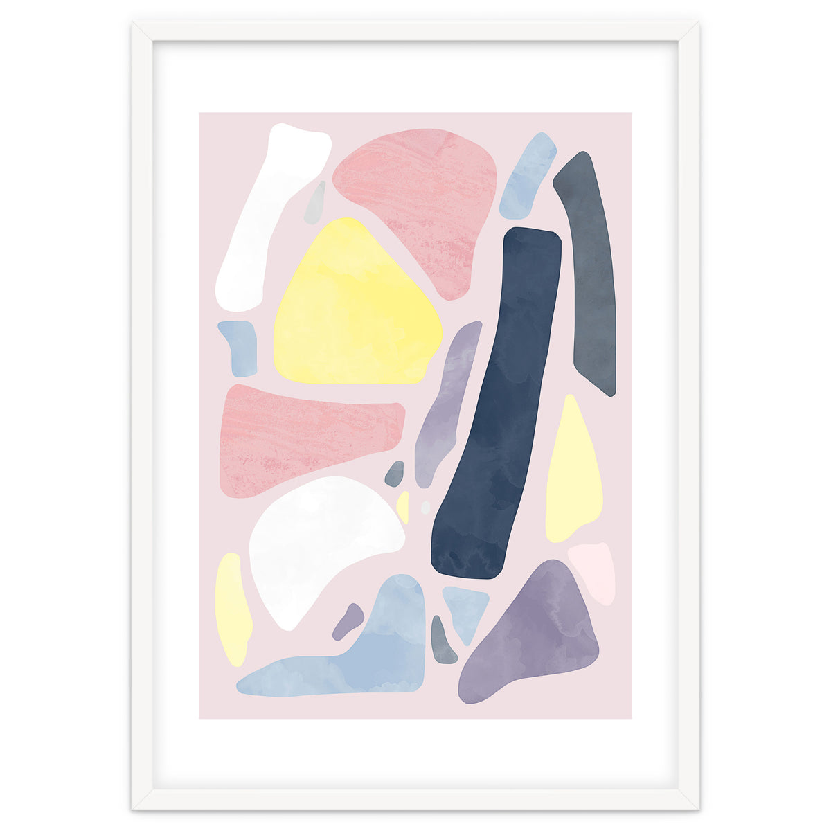 Organic Rustic Abstract Shapes Pastel I