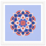 Mandala flower - blue and coral thumbnail