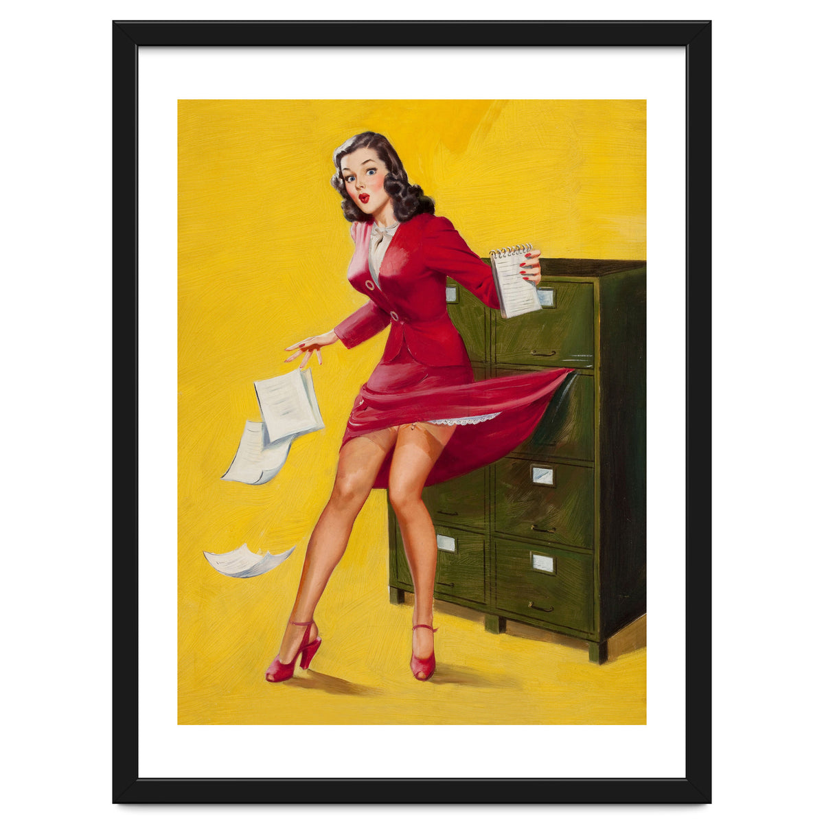 Pinup Girl In Office Accident