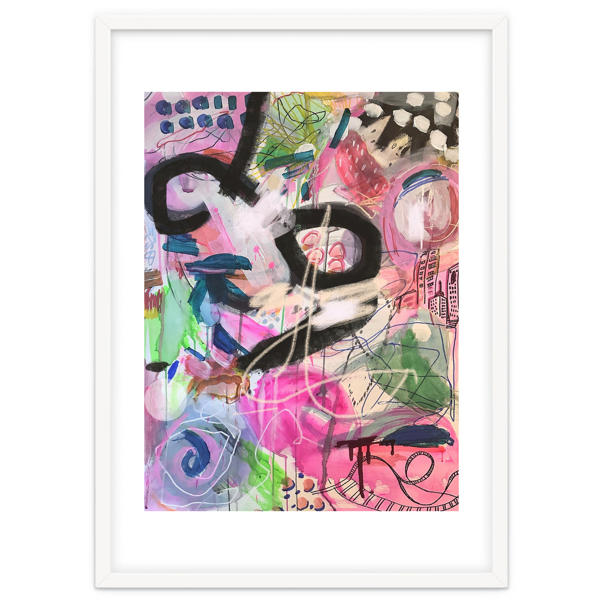 Crazy Town Multimedia Abstract Art Print Large Wall Art Poster Viddy Pop Mood Room