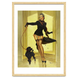 Pinup Girl In Black Dress On A Hall Experiencing Sudden Wind thumbnail
