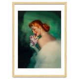 Portrait Of A Pinup Bride In White Dress And A Flower Boukuet thumbnail