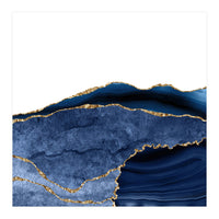 Navy & Gold Agate Texture 24 (Print Only)