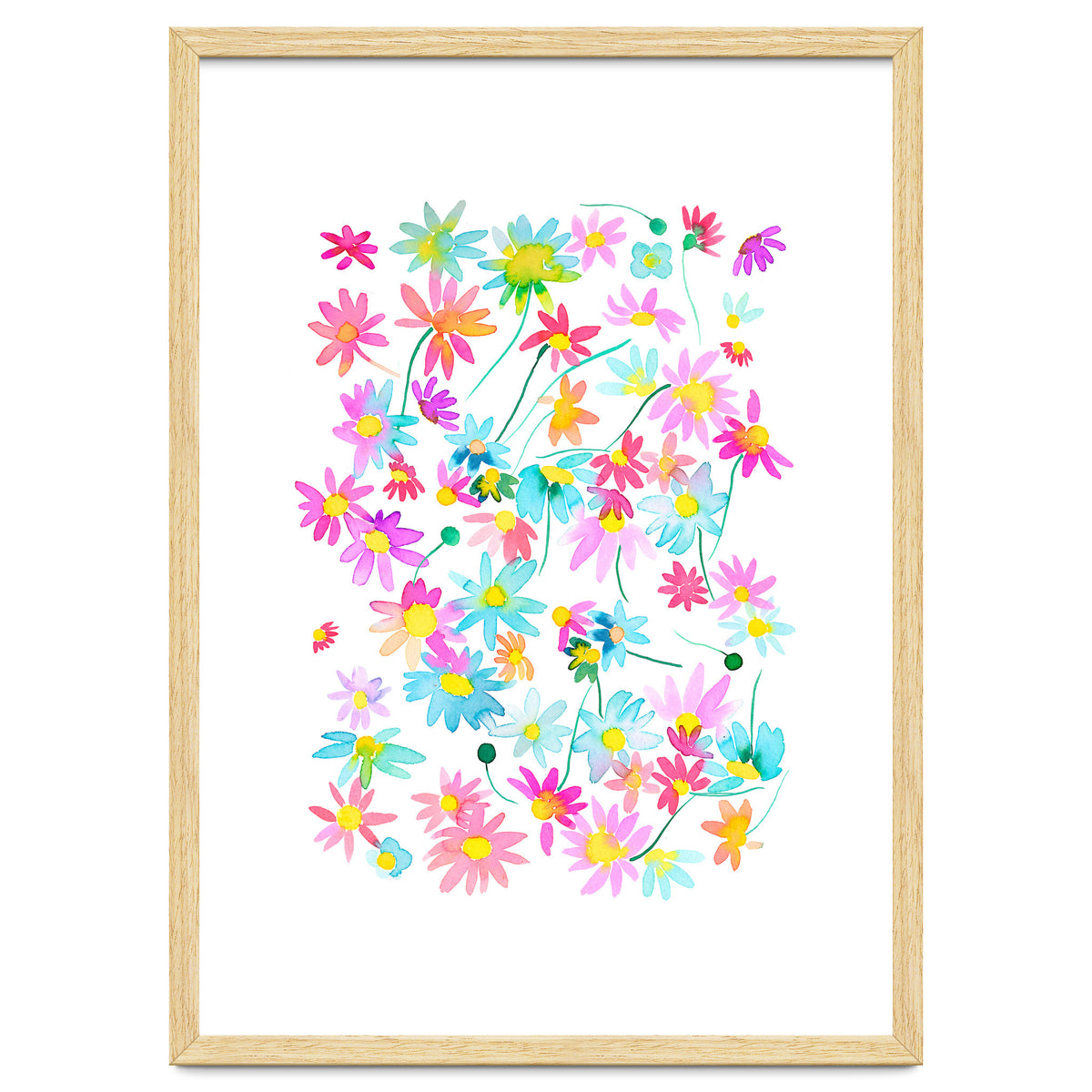 Daisies Spring Floral Pastel Watercolor