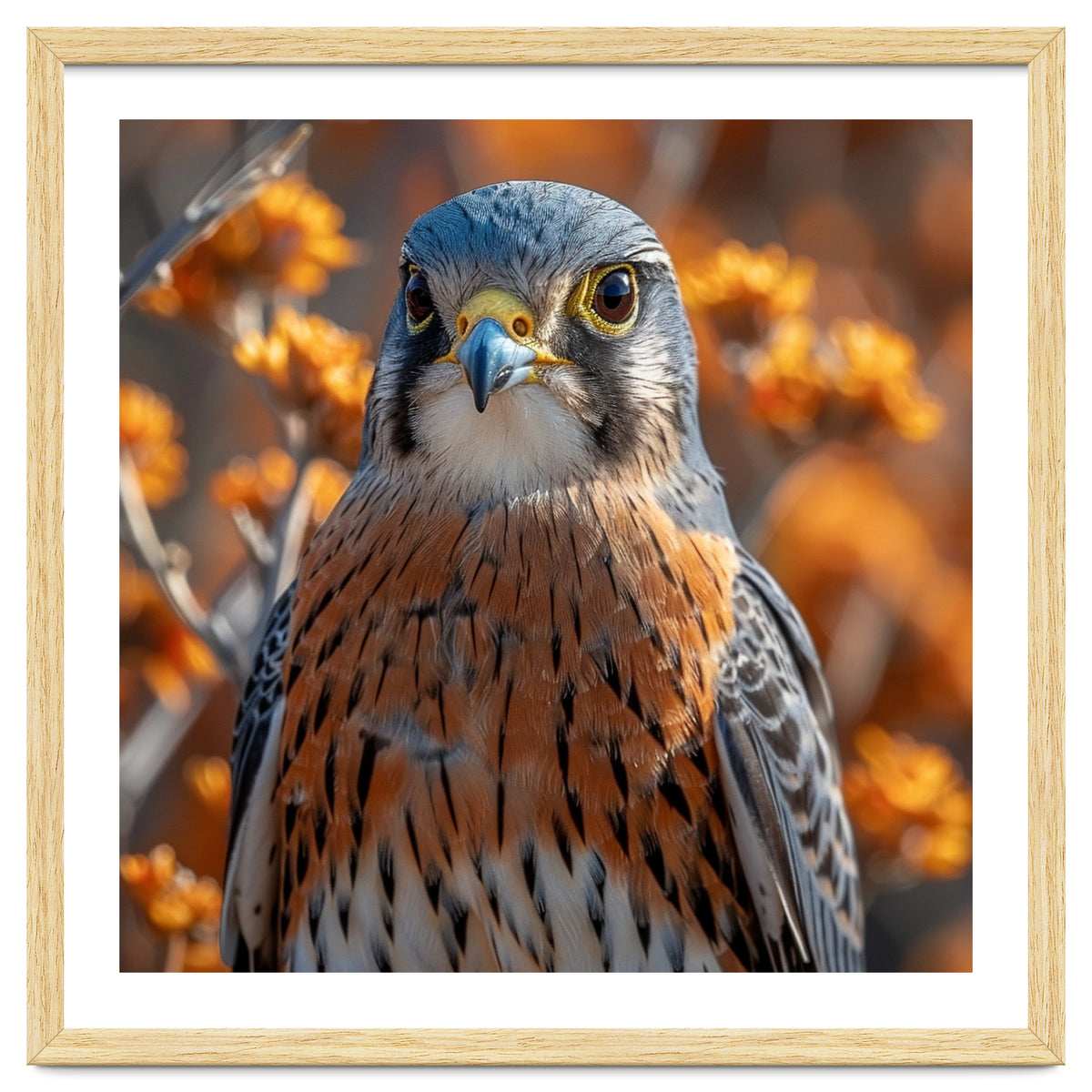 Close Up Of A Kestrel Bird Of Prey
