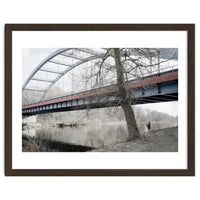 Fishing man under the bridge