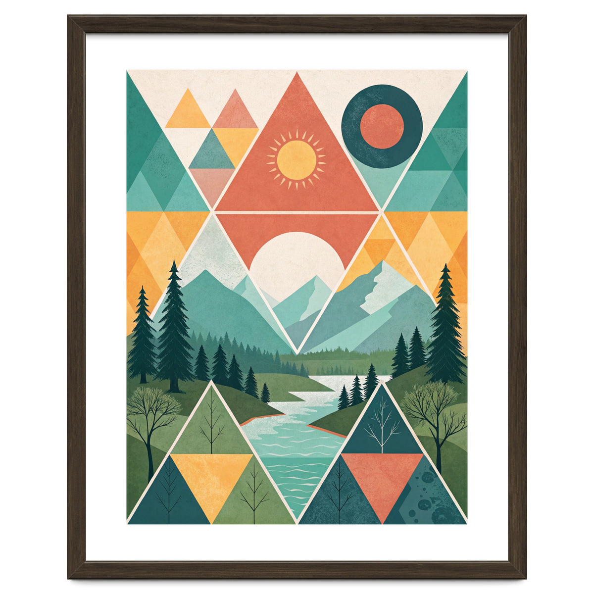 Geometric Convergence: A Mosaic of the Alpine Wilderness