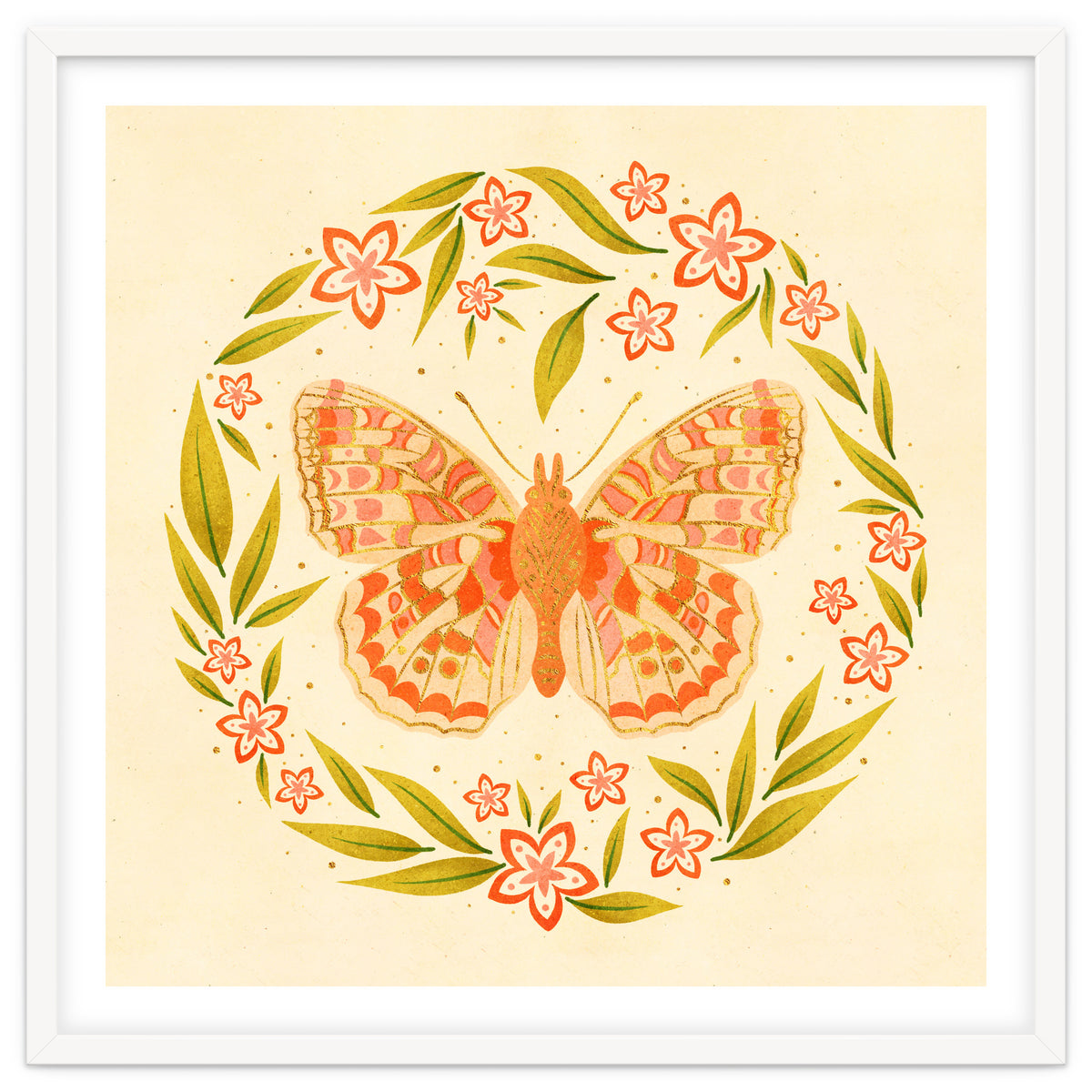 Retro Floral Butterfly