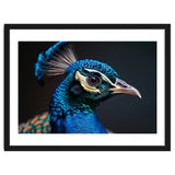 Close Up Peacock Head Blue Green Feather thumbnail