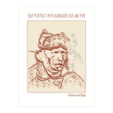 Self Portrait With Bandaged Ear And Pipe – Vincent Van Gogh (Print Only) thumbnail
