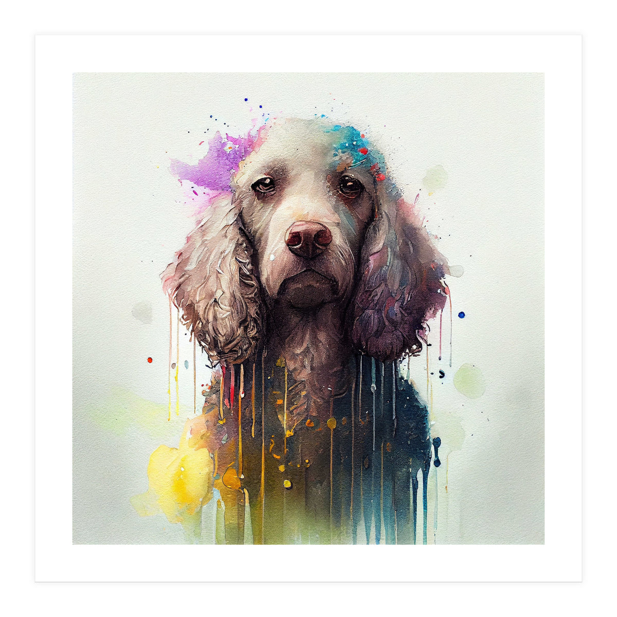 Watercolor Poodle Dog (Print Only)