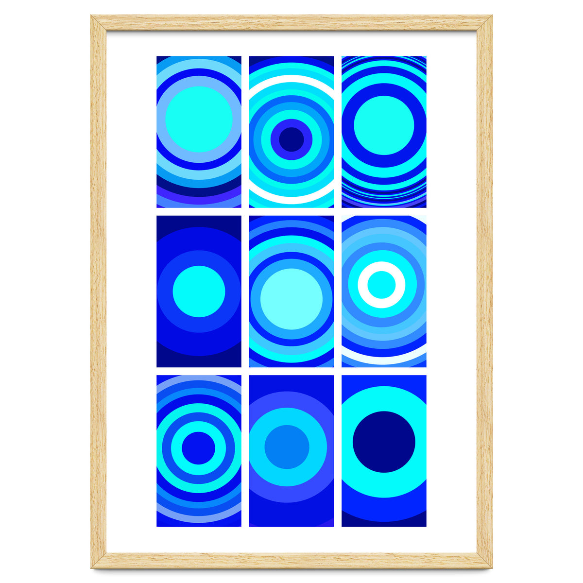Circles & Rectangles Alt Blue 3 X 3: 2