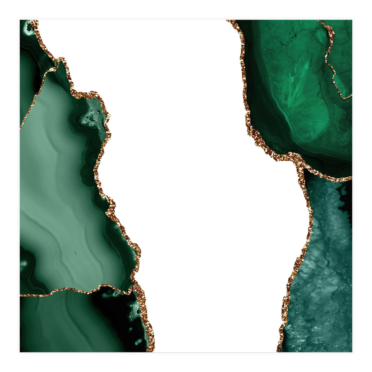 Emerald & Gold Agate Texture 15 (Print Only)