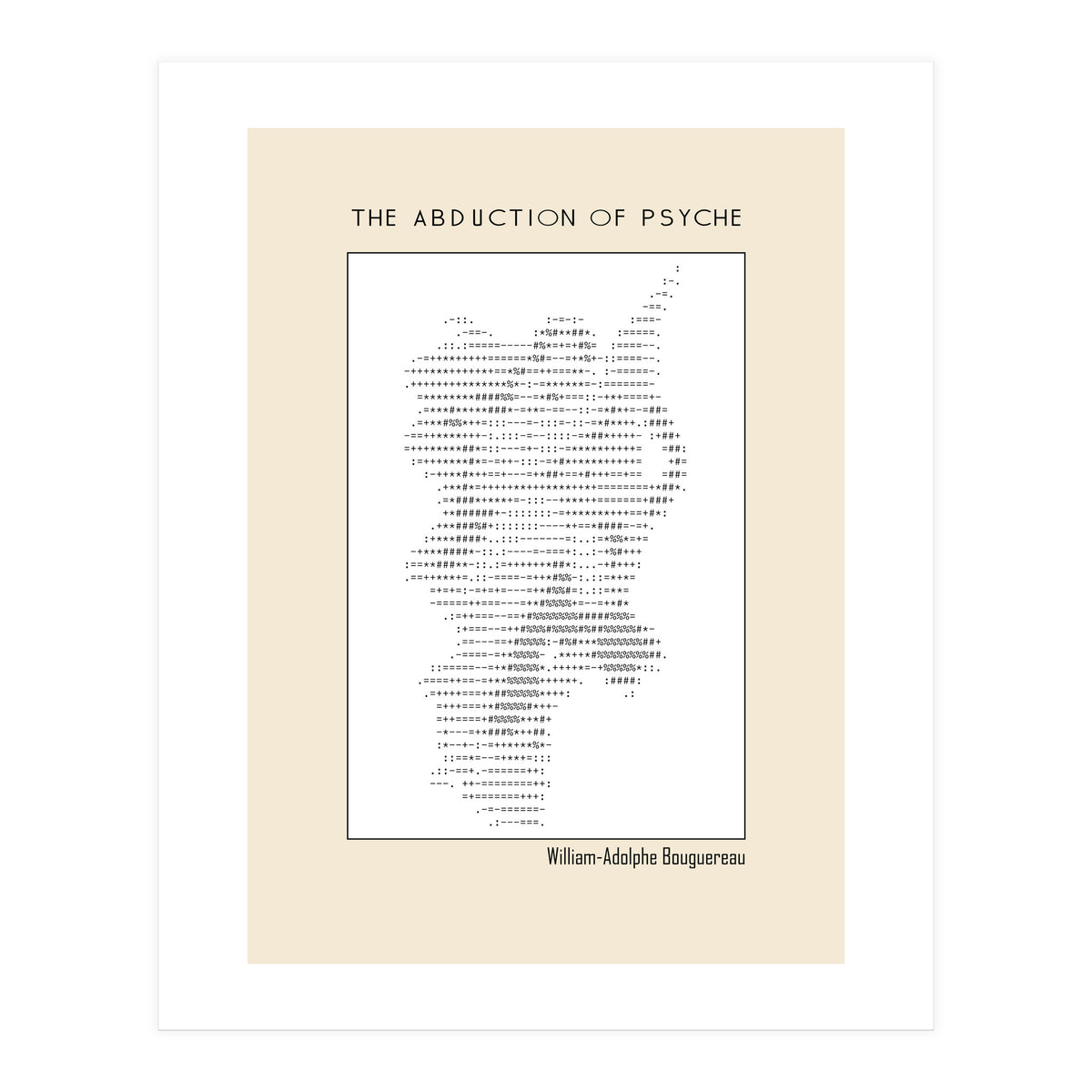 The Abduction of Psyche (1895) – William-Adolphe Bouguereau (ascii art)  (Print Only)