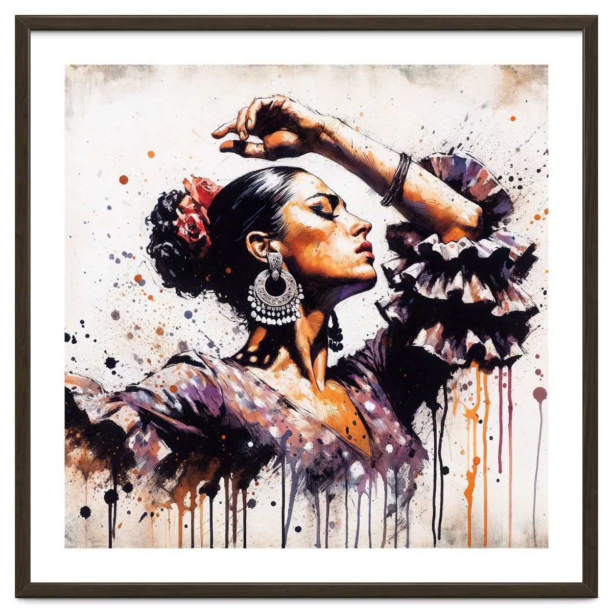 Watercolor Flamenco Dancer #1