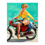 Pinup Sexy Motorcycle Girl (Print Only) thumbnail