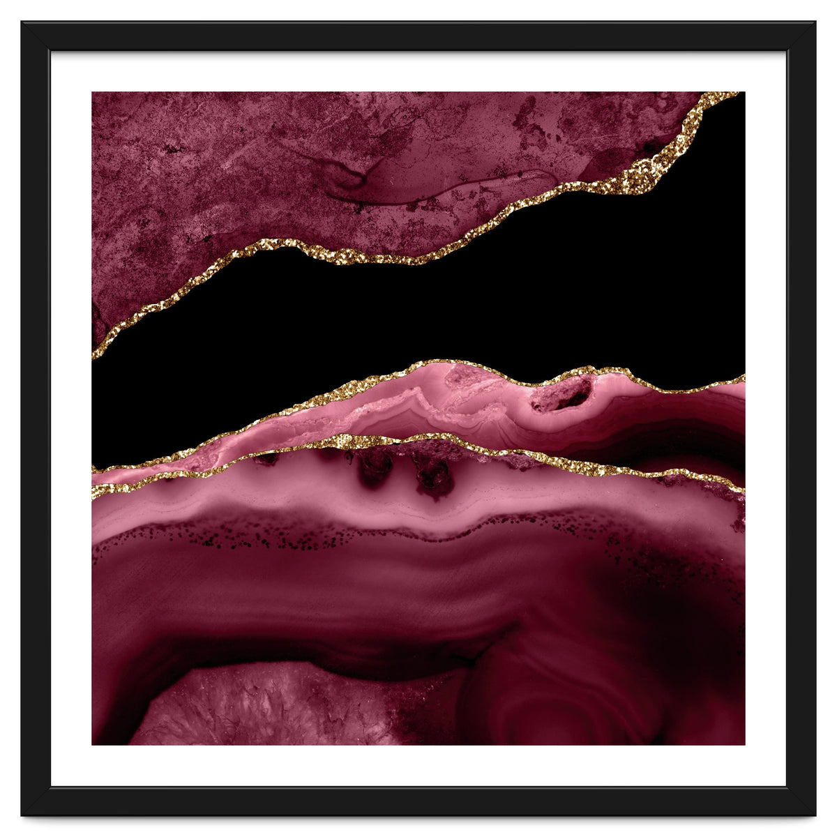 Burgundy & Gold Agate Texture 13