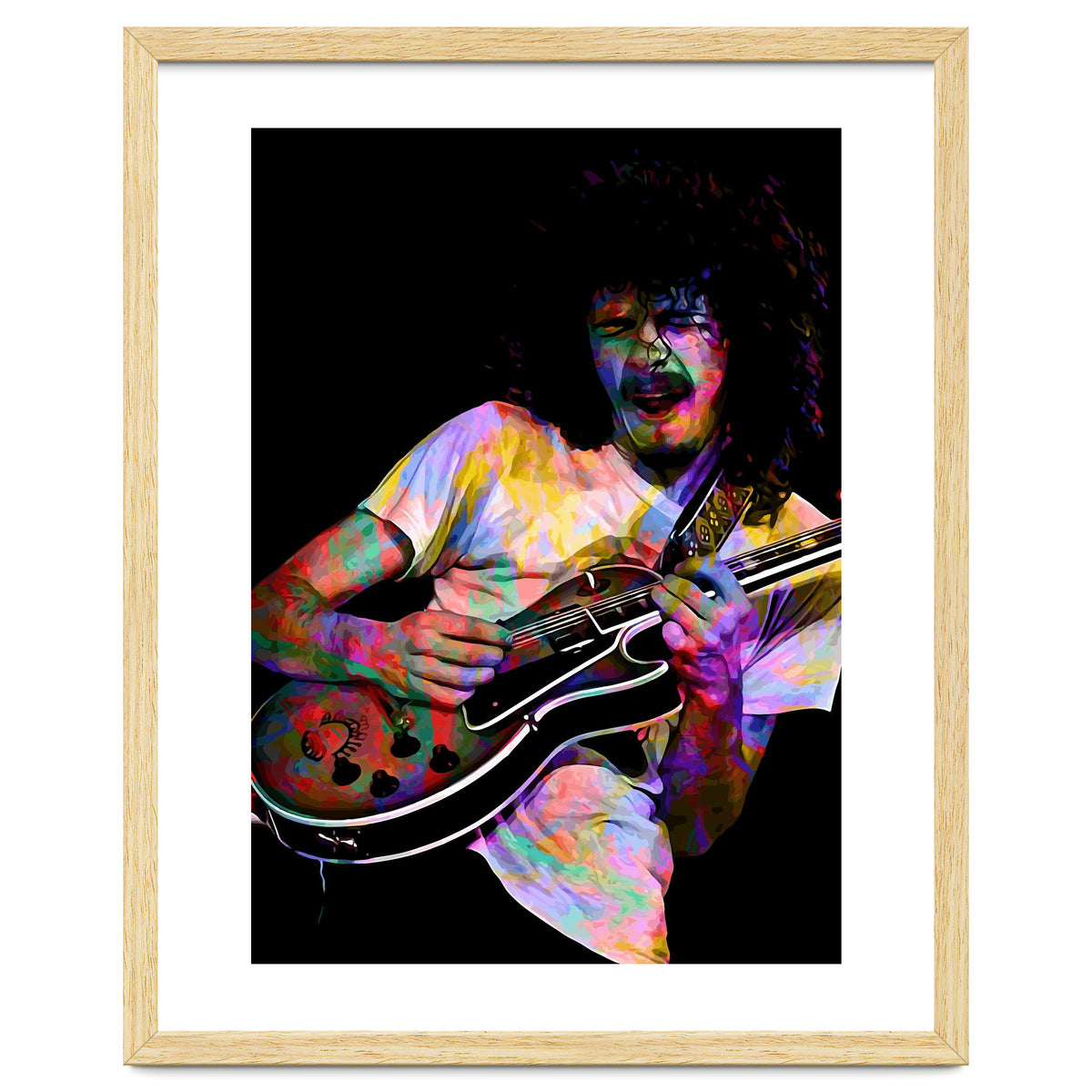 Carlos Santana . American Rock Guitarist Legend Colorful