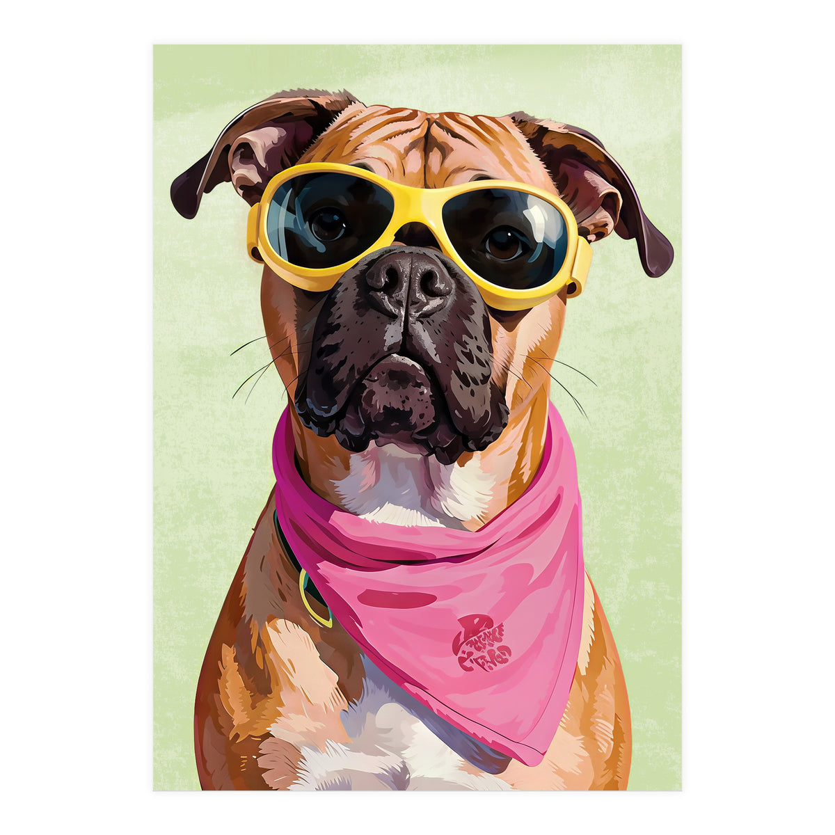 Cool Dog with Sunglasses – Funky Bandana  (Print Only)