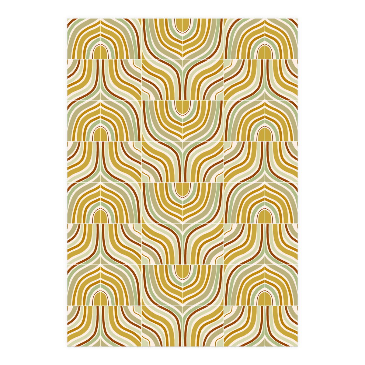 Ochre Marbled Tiles (Print Only)