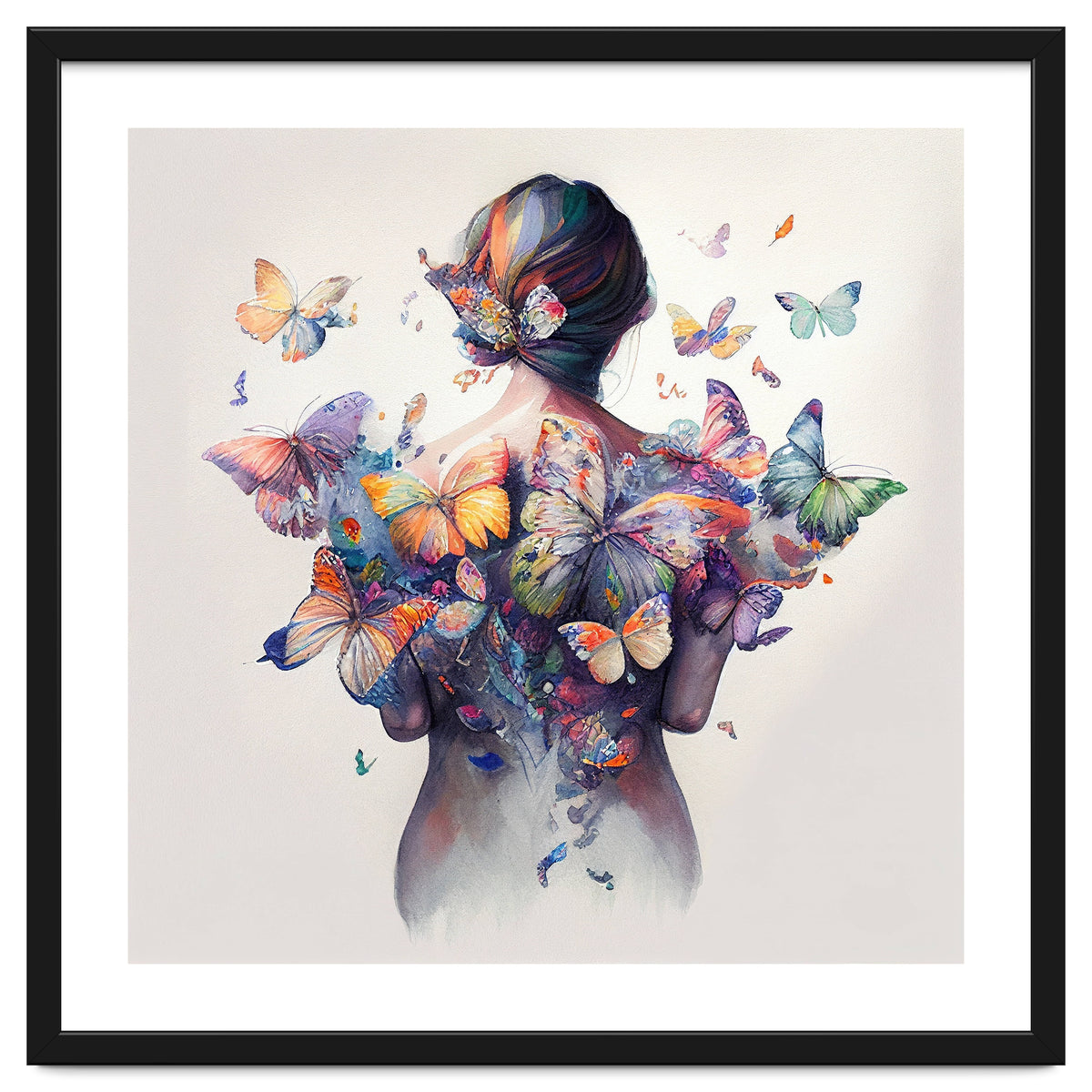 Watercolor Butterfly Embrace