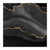 Black & Gold Agate Texture 01  (Print Only)