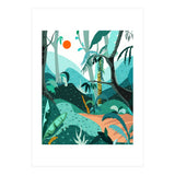 Jungle Paradise, Tropical Nature Forest Botanical Plants, Bohemian Vintage Exotic Wild (Print Only) thumbnail