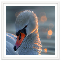 Close Up Of A Swan With Water Droplets