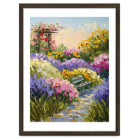 Serene Summer Garden Path Oil Painting