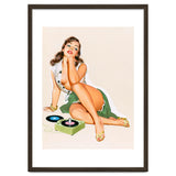 Sexy Pinup Woman Posing With Record Player thumbnail
