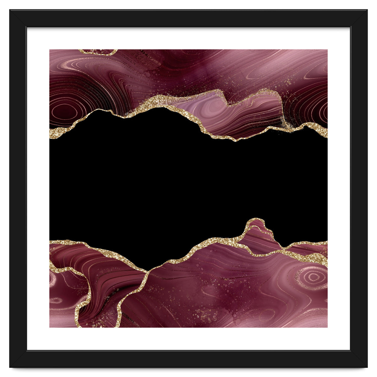 Burgundy & Gold Glitter Agate Texture 04