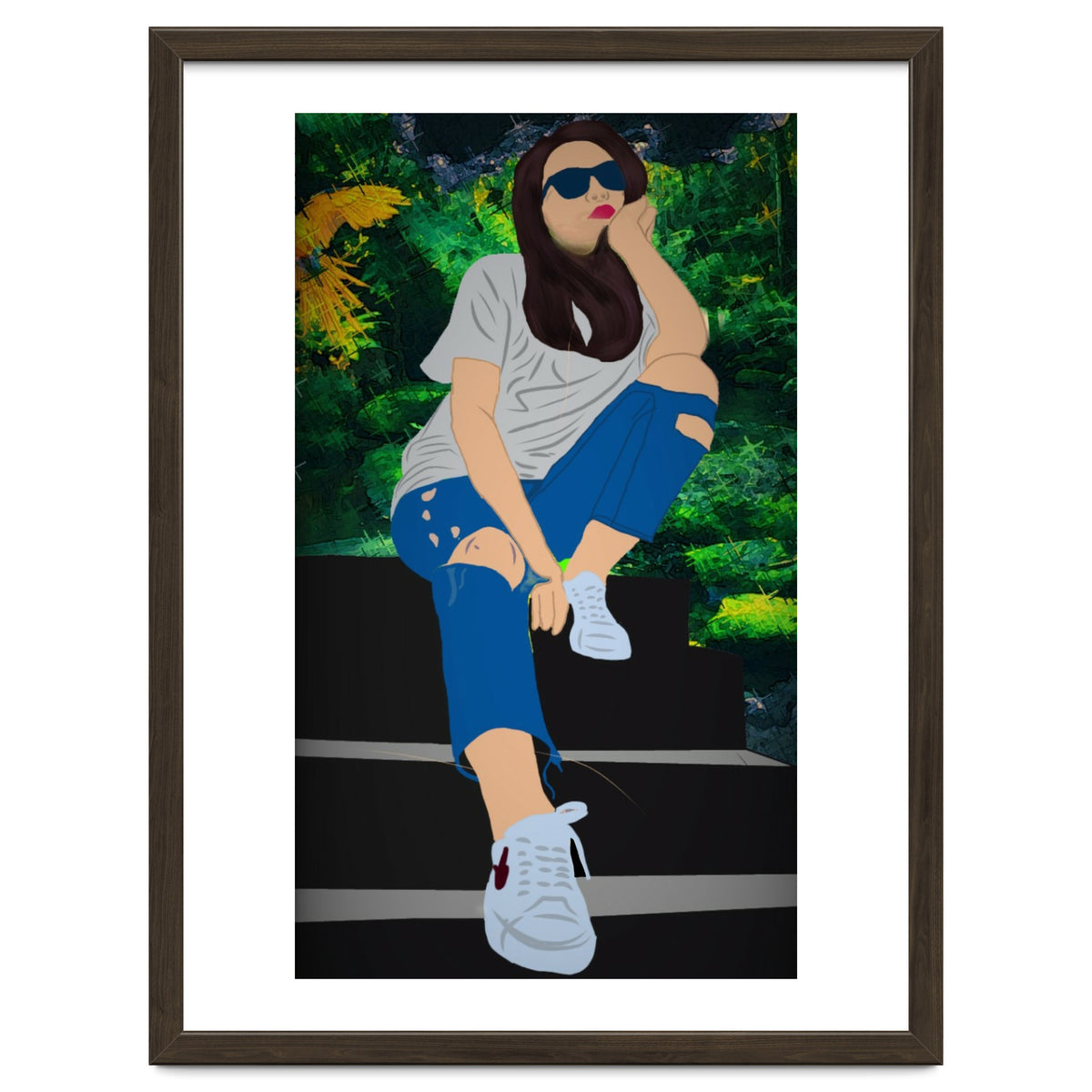 A Girl Sitting On A Step