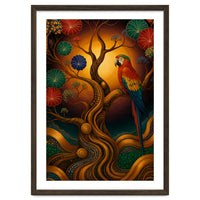 Parrot in Retro Contemporary Aesthetics